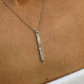 14k Solid Gold Bezel Setting, Baguette Cut Lab grown Diamond Bar Necklace , Bridal Jewelry - JBR Jeweler