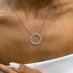 14k Solid Gold Marquise Cut Lab Grown Diamond Prong Setting Necklace, Gift for Anniversary - JBR Jeweler