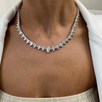 14k Gold Marquise and Pear Cut Lab Grown Diamond, Elegant Tennis Necklace for Women - JBR Jeweler