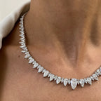 14k Gold Marquise and Pear Cut Lab Grown Diamond, Elegant Tennis Necklace for Women - JBR Jeweler