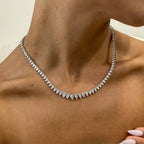 14k Gold 4*3 mm Pear Cut Lab grown Diamond Tennis Necklace, Prong Setting, For Women - JBR Jeweler