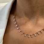 14k Rose Gold, Baguette Cut Lab grown Prong Set  Diamond  Unique Design Necklace - JBR Jeweler