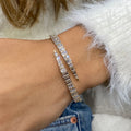 14k Yellow Gold Baguette Cut Lab Grown Diamond Bar Set Bangle Bracelet - JBR Jeweler