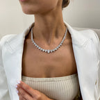 14k Gold Marquise and Pear Cut Lab Grown Diamond, Elegant Tennis Necklace for Women - JBR Jeweler