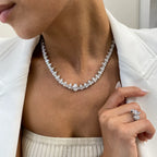 14k Gold Marquise and Pear Cut Lab Grown Diamond, Elegant Tennis Necklace for Women - JBR Jeweler