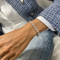 Bracelet de perles en forme de cœur en or 14 carats 