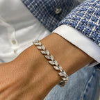 14k White Gold Marquise Cut Lab Grown Diamond Prong Set Tennis Bracelet for Women - JBR Jeweler