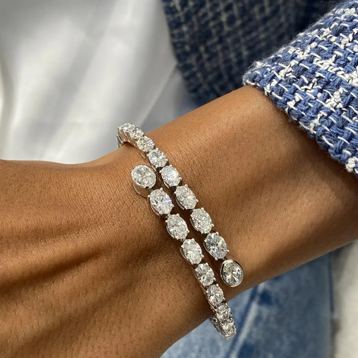 Bracelet de perles en forme de cœur en or 14 carats 