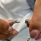 Solid 14k White Gold Pear Cut Lab Grown Diamond Prong Set Tennis Bracelet, Jewelry for Women - JBR Jeweler