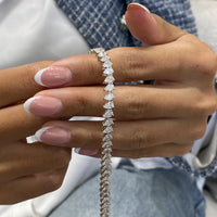 Bracelet de perles en forme de cœur en or 14 carats 