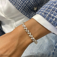 Bracelet de perles en forme de cœur en or 14 carats 