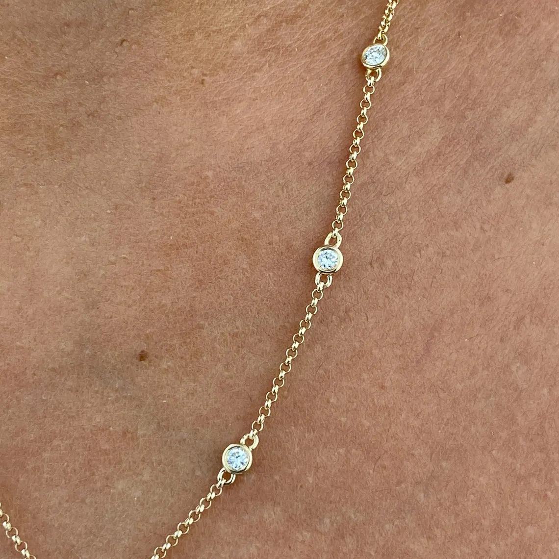 14K Yellow Gold Round & Marquise Cut Cluster Setting Lab-Grown Diamond Pendant Necklace - JBR Jeweler
