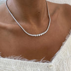 14K Gold Round Cut Lab Grown Diamond Prong Set Choker Necklace - JBR Jeweler