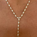 14K Yellow Gold Bezel Set, Marquise Cut Lab Grown Diamond Lariat Necklace for Women - JBR Jeweler