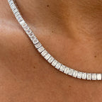 14K Solid Gold 4*3 Emerald Cut Lab Grown Diamond Choker Necklace, Wedding Jewelry - JBR Jeweler