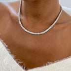 14K Solid Gold 4*3 Emerald Cut Lab Grown Diamond Choker Necklace, Wedding Jewelry - JBR Jeweler