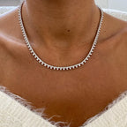 14K Gold, Round Cut Lab-Grown Diamond Cluster Set Choker Necklace Women - JBR Jeweler