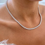 14K Gold, Round Cut Lab-Grown Diamond Cluster Set Choker Necklace Women - JBR Jeweler