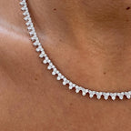 14K Gold, Round Cut Lab-Grown Diamond Cluster Set Choker Necklace Women - JBR Jeweler