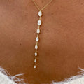 14K Yellow Gold Prong Set Oval Cut Lab-Grown Diamond Lariat Necklace, Anniversary Gift - JBR Jeweler