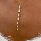 14K Yellow Gold Prong Set Oval Cut Lab-Grown Diamond Lariat Necklace, Anniversary Gift - JBR Jeweler