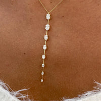 Collier de diamants cultivés en laboratoire de trèfle artificiel de luxe mini mignon de 14 carats