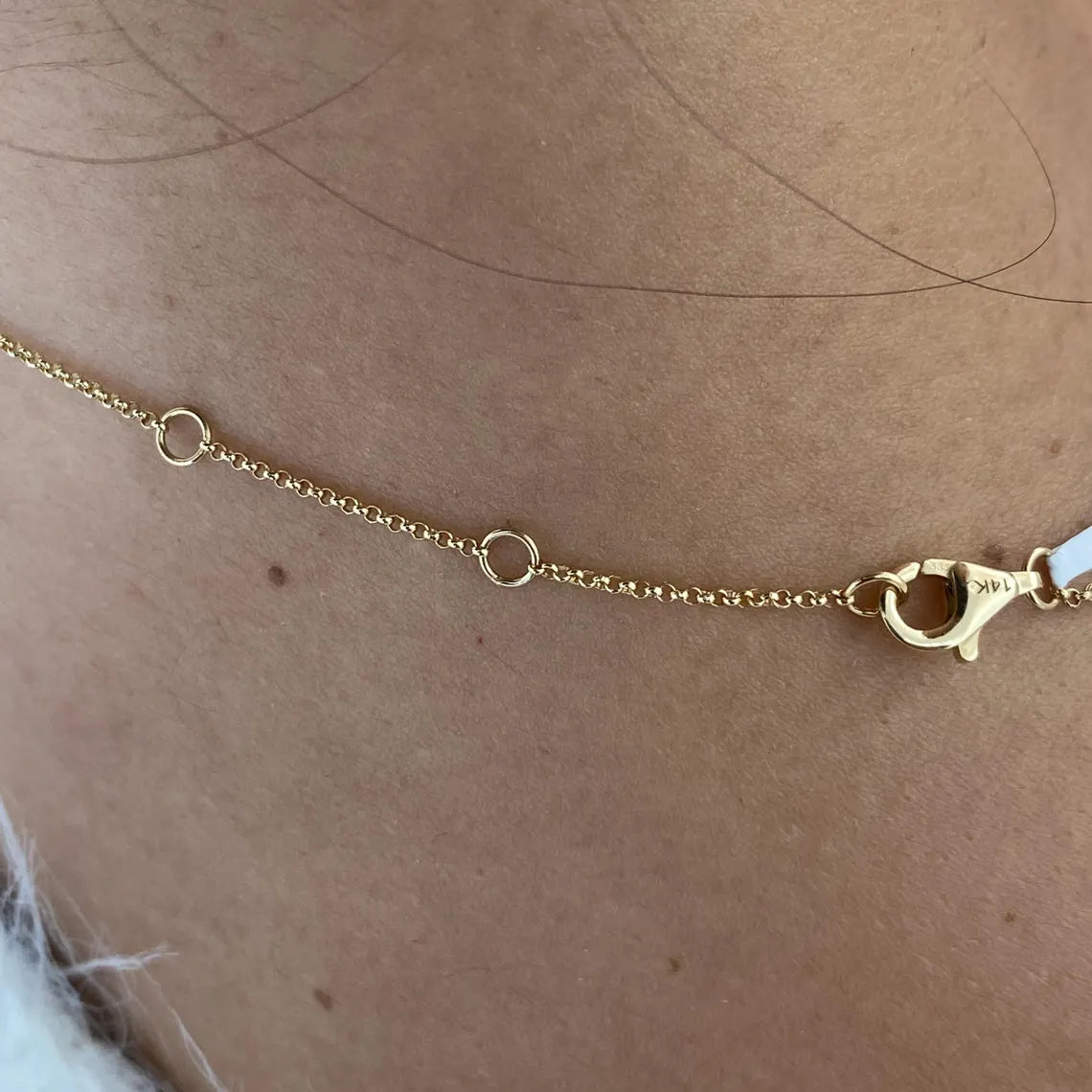 14K Yellow Gold, Pave Set Round Cut Lab-Grown Diamond Necklace - JBR Jeweler