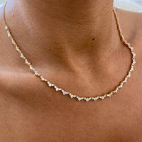 Collier de diamants cultivés en laboratoire de trèfle artificiel de luxe mini mignon de 14 carats