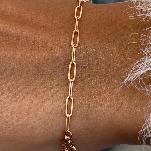 14K Rose Gold Emerald Cut Lab-Grown Diamond Prong Set Half Tennis Bracelet, Bridal Jewelry - JBR Jeweler