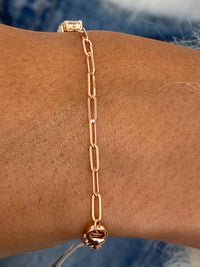 14 Karat rundes 6,5 mm weißes Gold Tennisarmband mit Moissanit