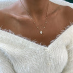 14K Yellow Gold Round & Marquise Cut Cluster Setting Lab-Grown Diamond Pendant Necklace - JBR Jeweler