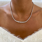 14K Gold Round Cut Lab Grown Diamond Prong Set Choker Necklace - JBR Jeweler