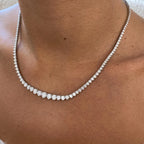 14K Gold Round Cut Lab Grown Diamond Prong Set Choker Necklace - JBR Jeweler