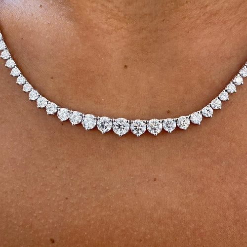14K Gold Round Cut Lab Grown Diamond Prong Set Choker Necklace - JBR Jeweler