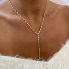14K Yellow Gold Bezel Set, Marquise Cut Lab Grown Diamond Lariat Necklace for Women - JBR Jeweler