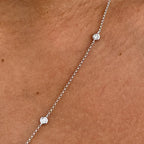 14k White Gold, Round Cut Lab Created Diamond, Unique Design Hamza Necklace Gift for Anniversary - JBR Jeweler
