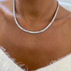 14K Solid Gold 4*3 Emerald Cut Lab Grown Diamond Choker Necklace, Wedding Jewelry - JBR Jeweler