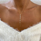 14K Yellow Gold Prong Set Oval Cut Lab-Grown Diamond Lariat Necklace, Anniversary Gift - JBR Jeweler