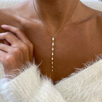 14K Yellow Gold Prong Set Oval Cut Lab-Grown Diamond Lariat Necklace, Anniversary Gift - JBR Jeweler