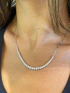 14k Solid Gold Round Cut Lab Diamond Paper Clip Chain Choker Necklace Gift for Anniversary - JBR Jeweler