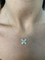 Solid 14k Yellow Gold Marquise Cut Lab Grown Diamond Flower Design Pendant, Perfect Necklace,, Anniversary Gift for Women - JBR Jeweler