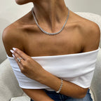 14k Gold 4*3 mm Pear Cut Lab grown Diamond Tennis Necklace, Prong Setting, For Women - JBR Jeweler