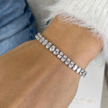 14k White Gold Oval Shape Lab Grown Diamond Prong Set Tennis Bracelet, Bridal Jewelry - JBR Jeweler