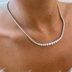 14K Gold Round Cut Lab Grown Diamond Prong Set Choker Necklace - JBR Jeweler