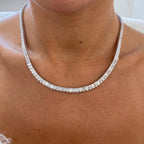 14K Solid Gold 4*3 Emerald Cut Lab Grown Diamond Choker Necklace, Wedding Jewelry - JBR Jeweler