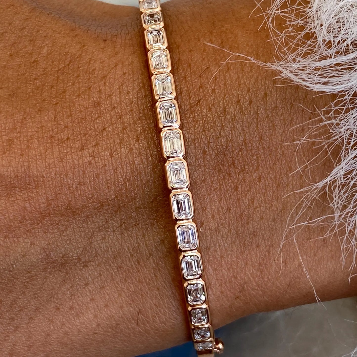 Bracelet de perles en forme de cœur en or 14 carats 