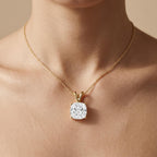 1 Ct Cushion Diamond Solitaire Pendant Necklace, Lab Grown Diamond Double Bail - JBR Jeweler