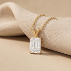 Emerald Lab Grown Diamond Solitaire Pendant, IGI Certified Lab Diamond - JBR Jeweler