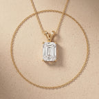 Emerald Lab Grown Diamond Solitaire Pendant, IGI Certified Lab Diamond - JBR Jeweler
