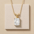 Emerald Lab Grown Diamond Solitaire Pendant, IGI Certified Lab Diamond - JBR Jeweler
